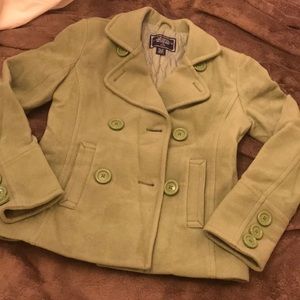 Lime green pea coat